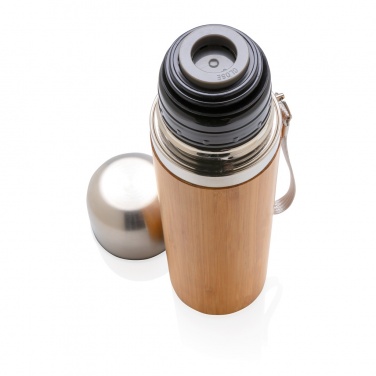 Logo trade advertising products picture of: Bamboo vacuum travel flask