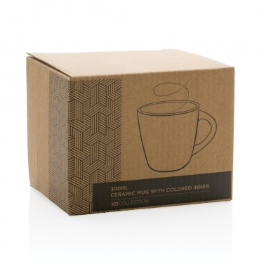 Logo trade promotional items image of: Ceramic mug with coloured inner 300ml