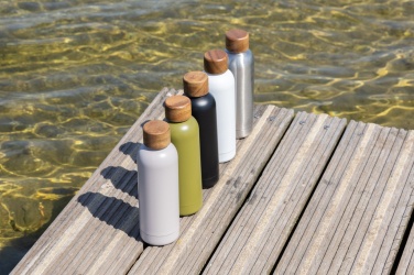 Logotrade promotional gift picture of: Wood RCS certified recycled stainless steel vacuum bottle