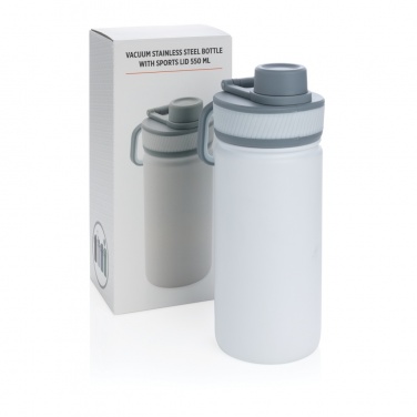 Logotrade promotional giveaway image of: Vacuum stainless steel bottle with sports lid 550ml