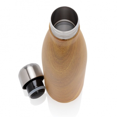 Logotrade promotional merchandise image of: Vacuum insulated stainless steel bottle with wood print