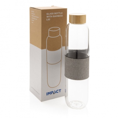 Logo trade promotional gifts picture of: Impact borosilicate glass bottle with bamboo lid