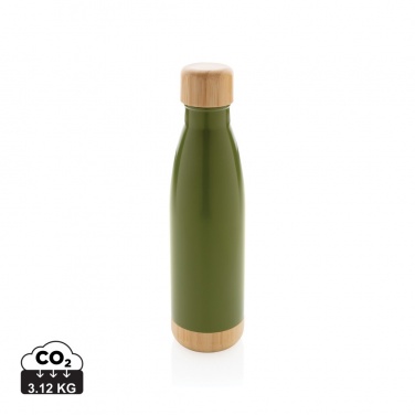 Logo trade corporate gifts picture of: Vacuum stainless steel bottle with bamboo lid and bottom