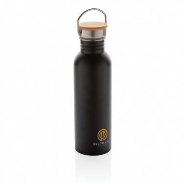Logo trade promotional items image of: Modern stainless steel bottle with bamboo lid