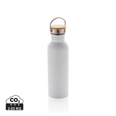 Logotrade promotional gift picture of: Modern stainless steel bottle with bamboo lid