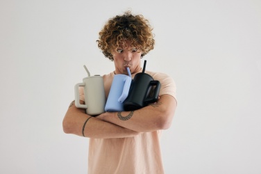 Logo trade advertising product photo of: Cube RCS certified recycled steel mug 800ml