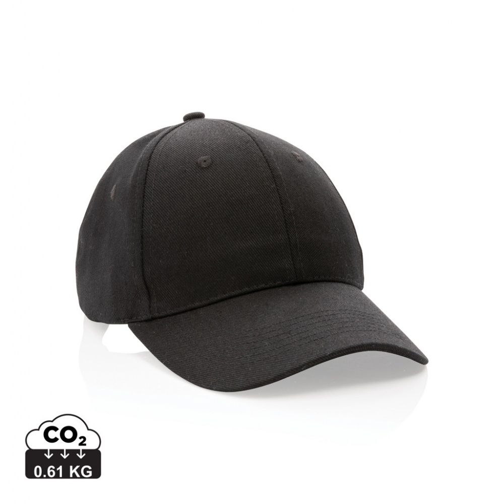 Logo trade promotional merchandise image of: Impact 6 panel 280gr Recycled cotton cap with AWARE™ tracer