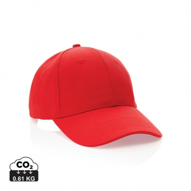 Logo trade business gifts image of: Impact 6 panel 280gr Recycled cotton cap with AWARE™ tracer
