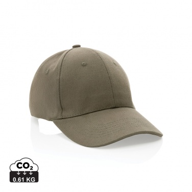Logo trade promotional items image of: Impact 6 panel 280gr Recycled cotton cap with AWARE™ tracer