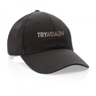 Logo trade promotional gift photo of: Impact 6 panel 190gr Recycled cotton cap with AWARE™ tracer