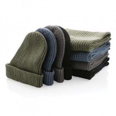 Logo trade business gift photo of: Impact AWARE™ Polylana® knitted scarf 180 x 25cm