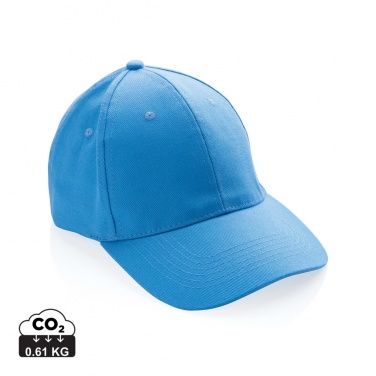 Logo trade corporate gifts image of: Impact 6 panel 280gr Recycled cotton cap with AWARE™ tracer