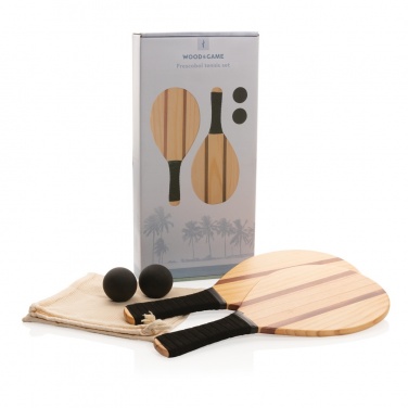 Logo trade corporate gifts image of: Wooden frescobol tennis set