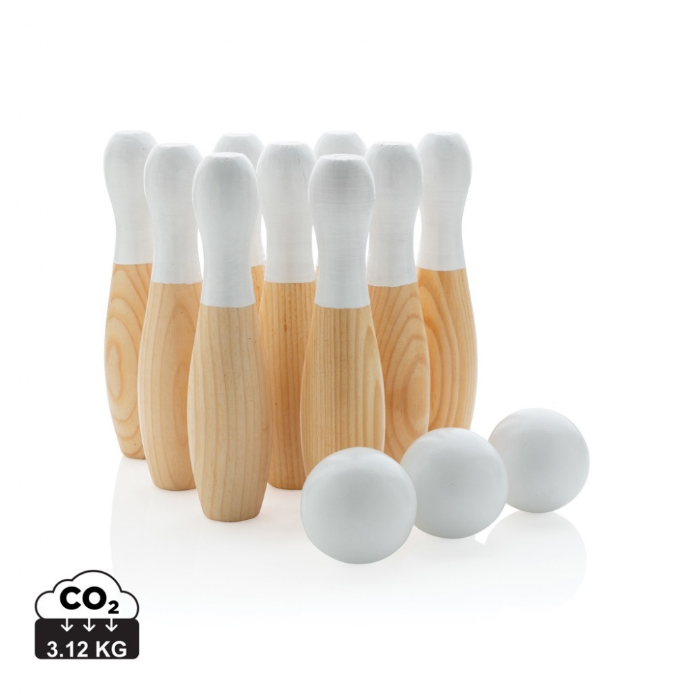 Logo trade advertising products picture of: Wooden skittles set