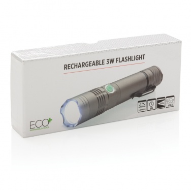 Logo trade advertising products image of: Rechargeable 3W flashlight