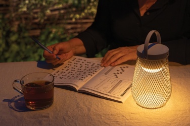 Logo trade advertising products picture of: Aurora RCS recycled plastic USB re-chargeable table lamp