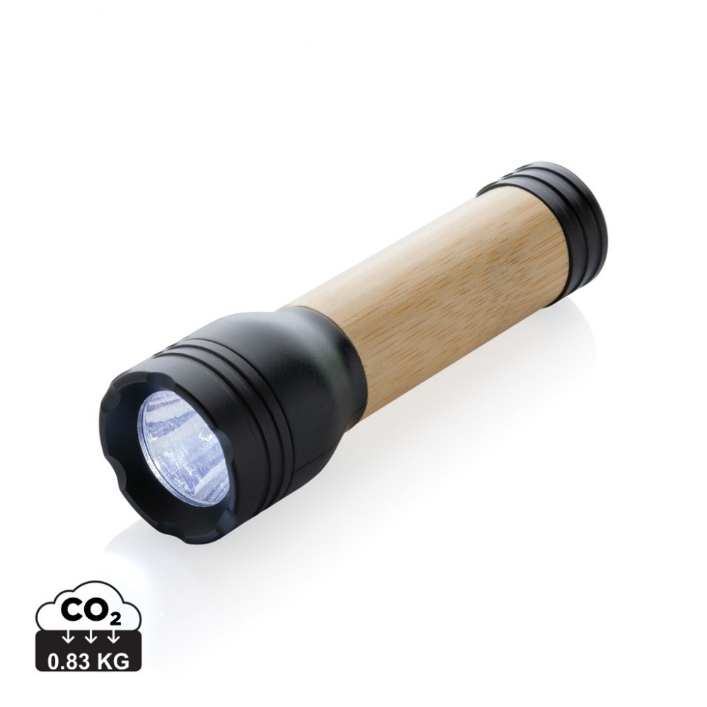 Logo trade advertising product photo of: Lucid 1W RCS certified recycled plastic & bamboo torch