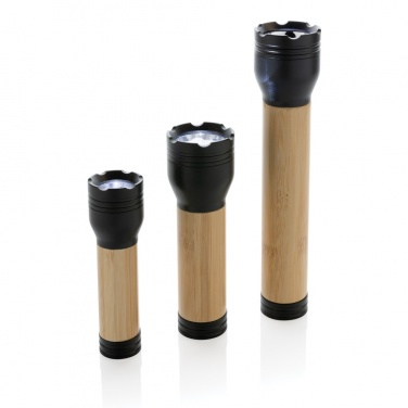 Logo trade business gifts image of: Lucid 3W RCS certified recycled plastic & bamboo torch