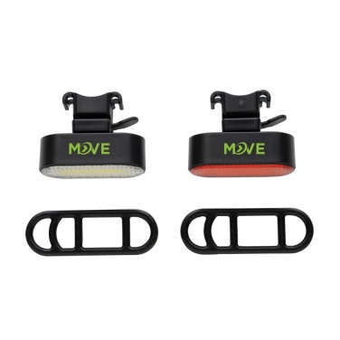 Logotrade corporate gift image of: Lumino RCS recycled plastic USB re-chargeable bike light set