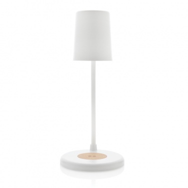 Logotrade advertising products photo of: Zenara RCS recycled plastic and cork 15W wireless desk lamp