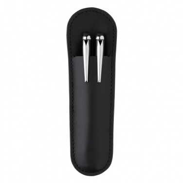 Logo trade corporate gift photo of: Swiss Peak deluxe pen set in PU pouch