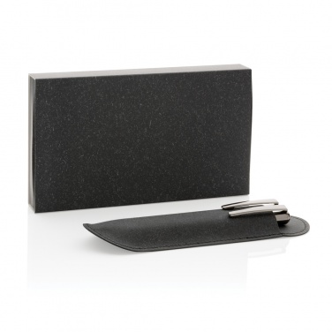 Logo trade promotional items picture of: Recycled leather pen set