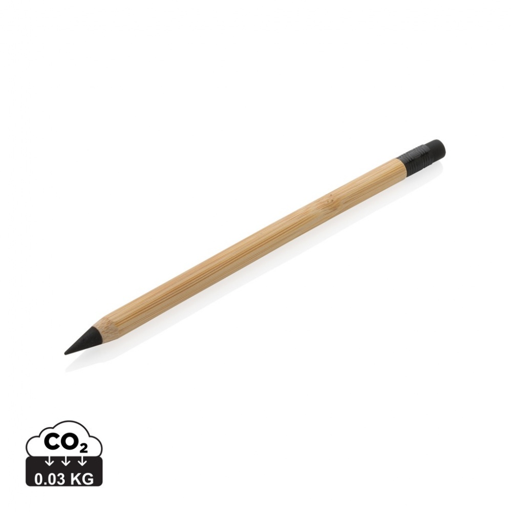 Logo trade business gifts image of: Bamboo infinity pencil with eraser