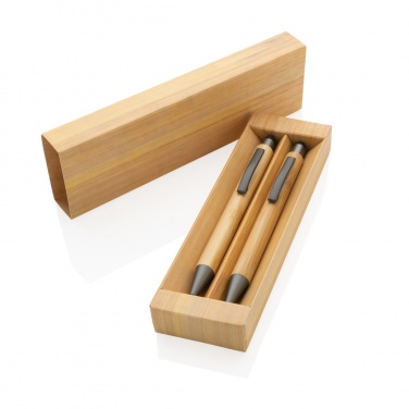 Logotrade business gifts photo of: Bamboo modern pen set in box