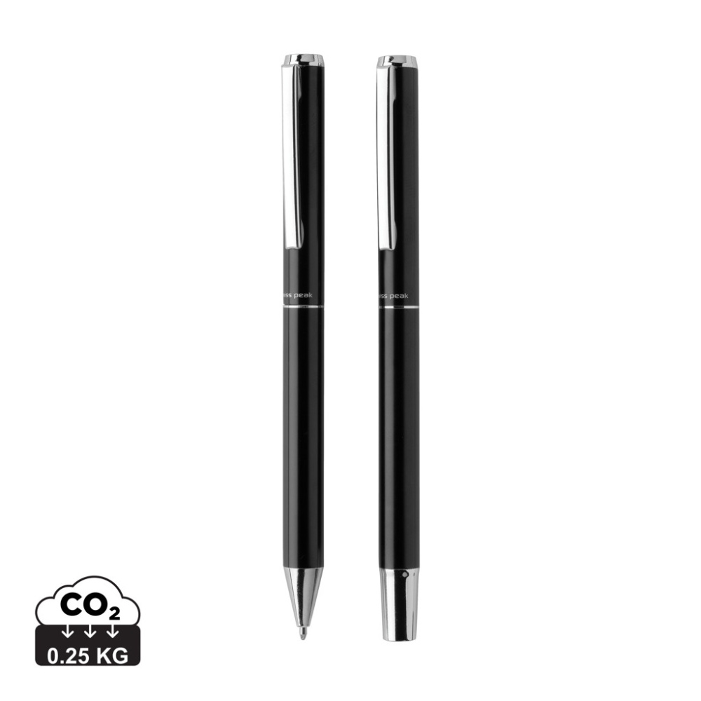 Logo trade promotional product photo of: Swiss Peak Cedar RCS certified recycled aluminum pen set
