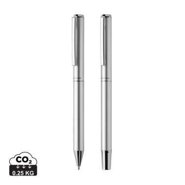 Logo trade promotional merchandise image of: Swiss Peak Cedar RCS certified recycled aluminum pen set