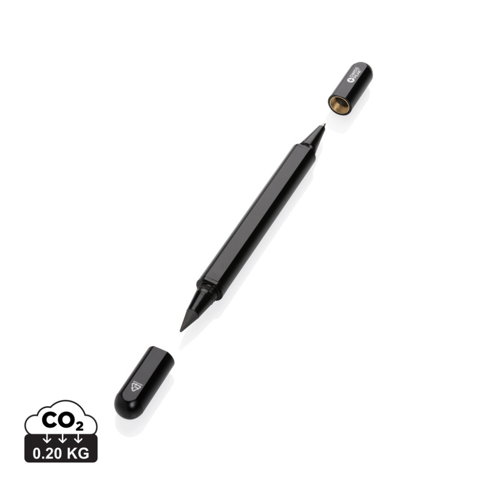 Logo trade corporate gifts picture of: Swiss Peak Storm RCS recycled aluminum dual tip pen