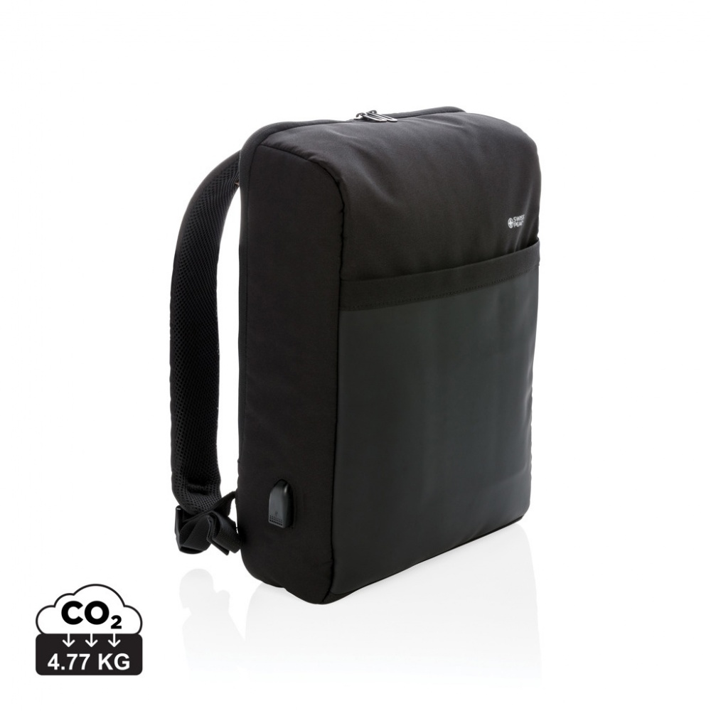 Logotrade advertising product picture of: Swiss Peak 15" anti-theft RFID & USB backpack PVC free