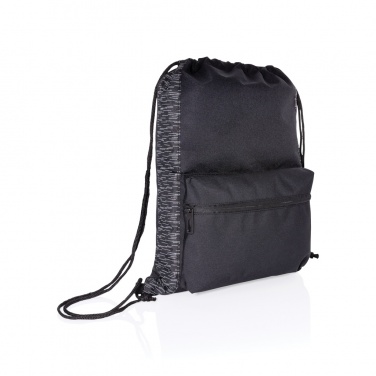 Logo trade advertising products image of: AWARE™ RPET Reflective drawstring backpack