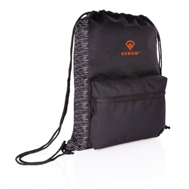 Logo trade promotional gift photo of: AWARE™ RPET Reflective drawstring backpack