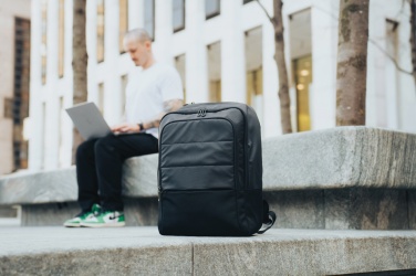 Logo trade promotional giveaways picture of: Armond AWARE™ RPET 15.6 inch deluxe laptop backpack