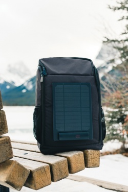 Logo trade advertising product photo of: Pedro AWARE™ RPET deluxe backpack with 5W solar panel