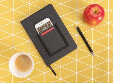 Logo trade business gifts image of: Deluxe A5 Notebook with phone pocket