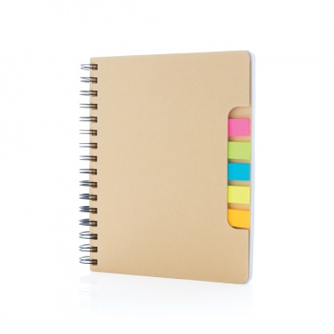 Logotrade advertising product image of: A5 Kraft spiral notebook with sticky notes