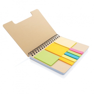 Logo trade advertising product photo of: A5 Kraft spiral notebook with sticky notes