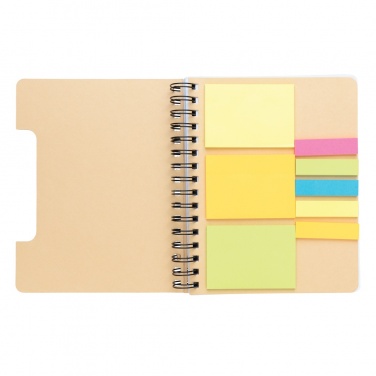 Logo trade promotional gifts image of: A5 Kraft spiral notebook with sticky notes