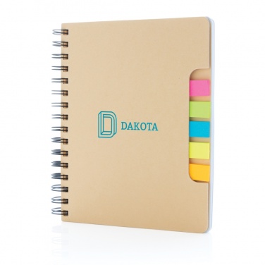 Logo trade promotional gifts picture of: A5 Kraft spiral notebook with sticky notes