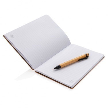 Logotrade promotional merchandise picture of: A5 Bamboo notebook & pen set