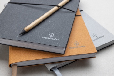 Logotrade promotional product picture of: A5 recycled leather notebook