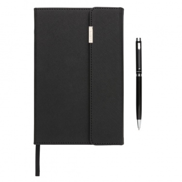 Logo trade promotional merchandise picture of: Swiss Peak deluxe A5 notebook and pen set