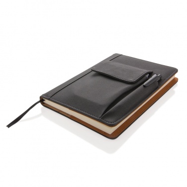 Logo trade promotional giveaways image of: Notebook with phone pocket