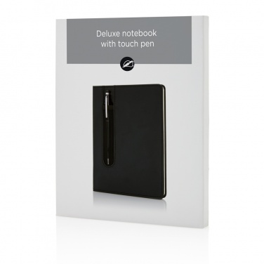 Logo trade promotional giveaway photo of: Standard hardcover PU A5 notebook with stylus pen