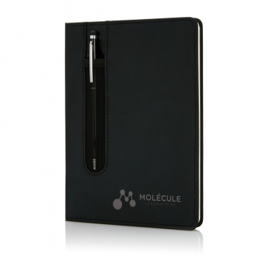 Logo trade promotional giveaways picture of: Standard hardcover PU A5 notebook with stylus pen