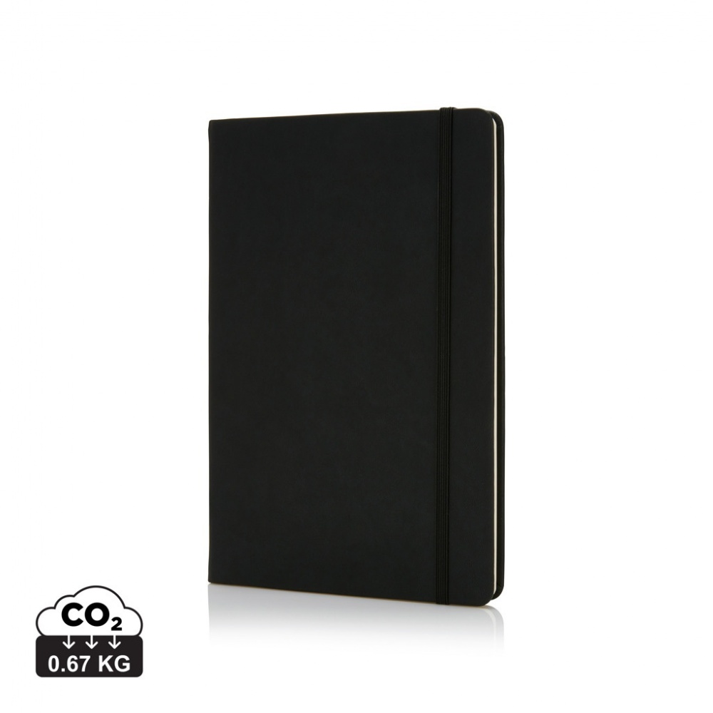 Logo trade promotional giveaways image of: Deluxe hardcover PU A5 notebook