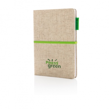 Logo trade advertising products image of: A5 jute notebook