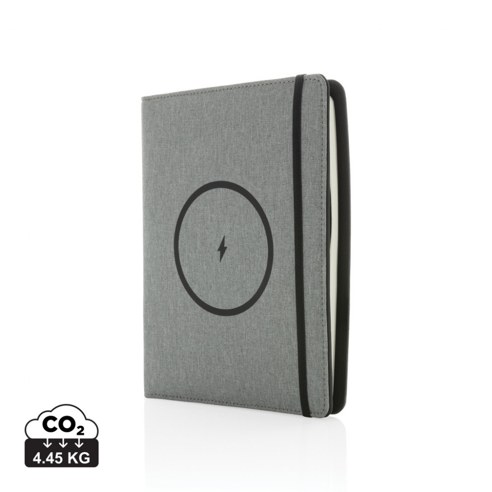 Logo trade promotional product photo of: Air 5W wireless charging notebook with 5000mAh powerbank